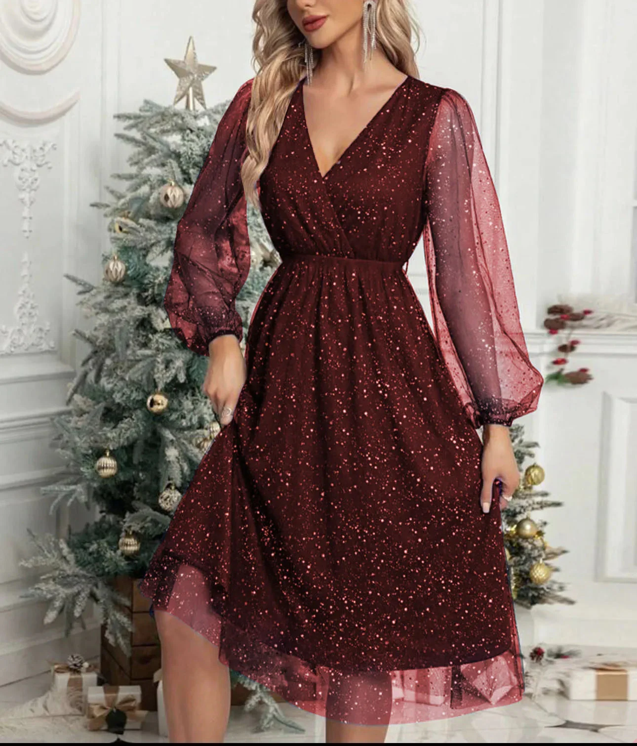 V-Neck Cocktail Dress – Elegant Slim Fit for Special Occasions - Image 10