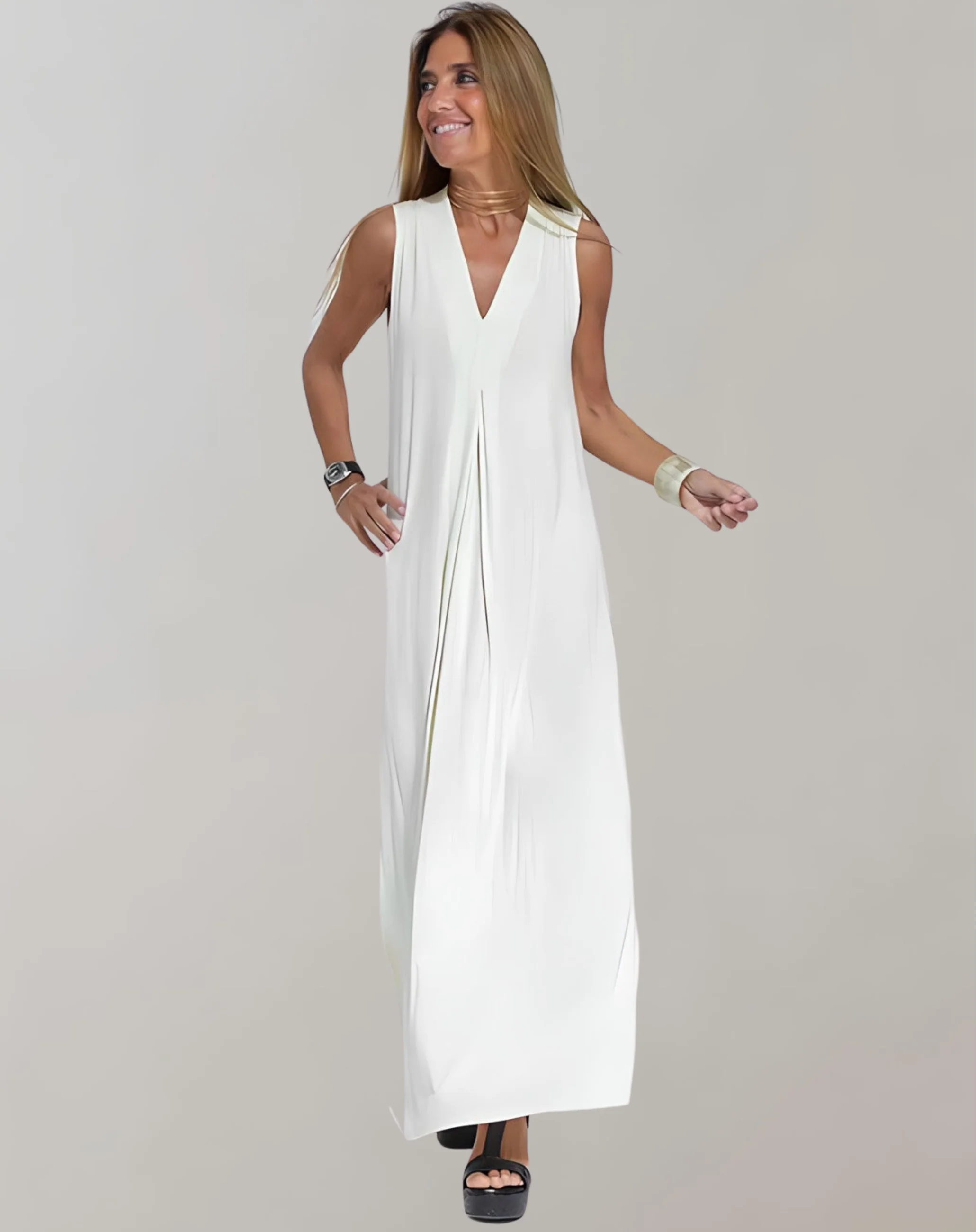 V-Neck Maxi Dress for Summer Elegance