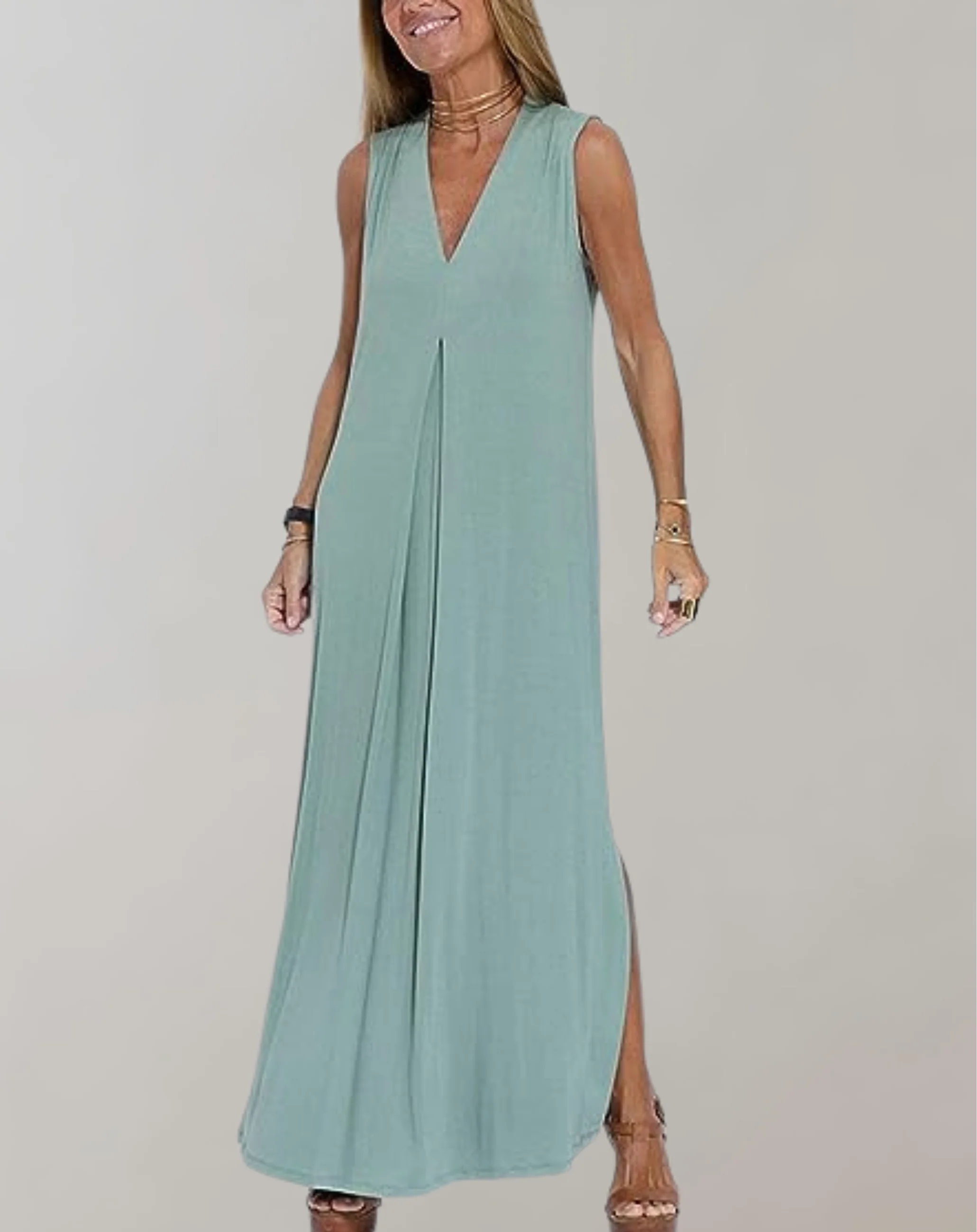 V-Neck Maxi Dress for Summer Elegance - Image 4