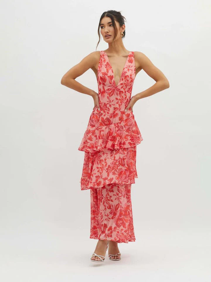 Veda Ruffle Summer Midi Dress - Image 3