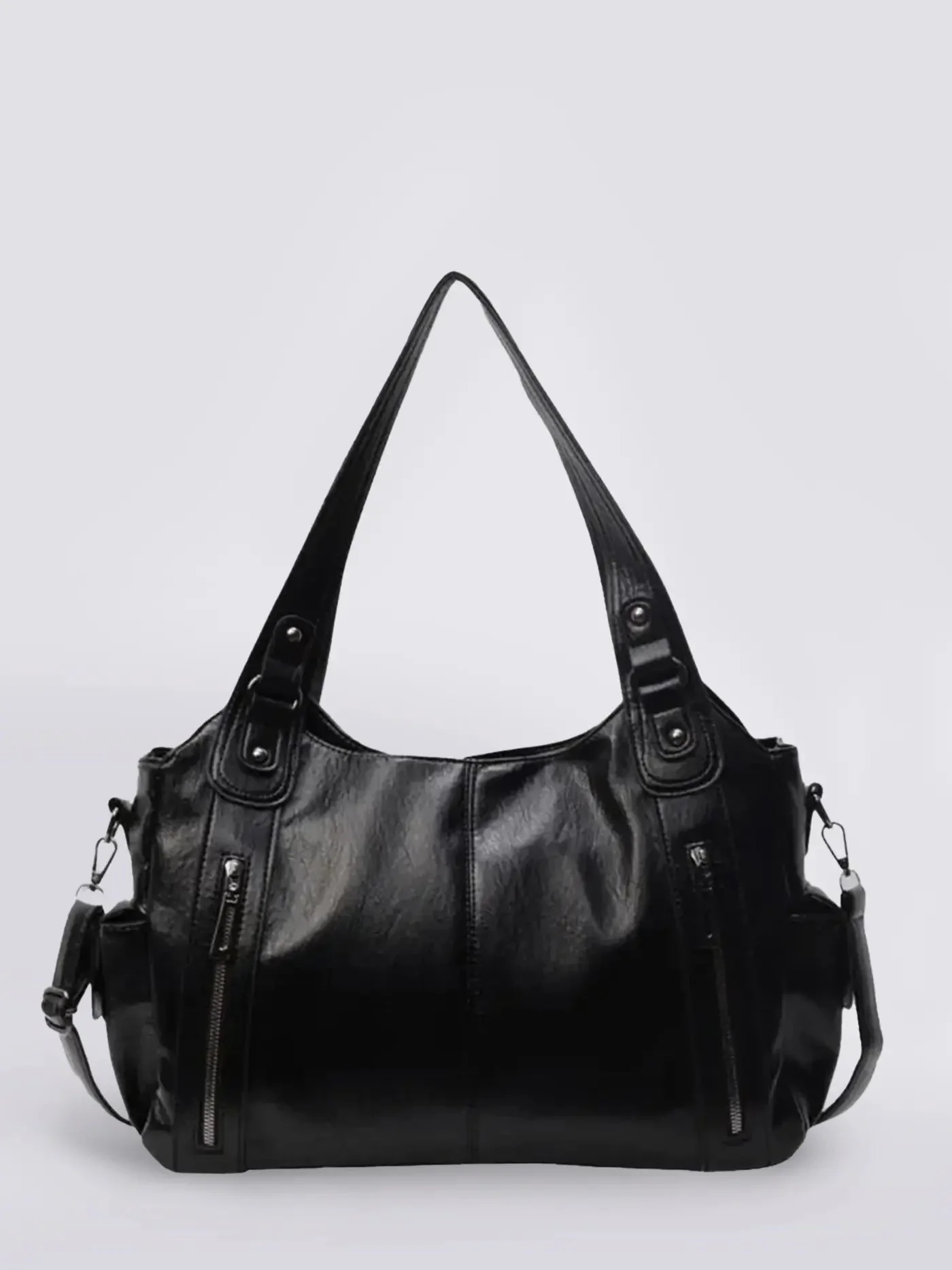 Multi Pocket Leather Shoulder Bag