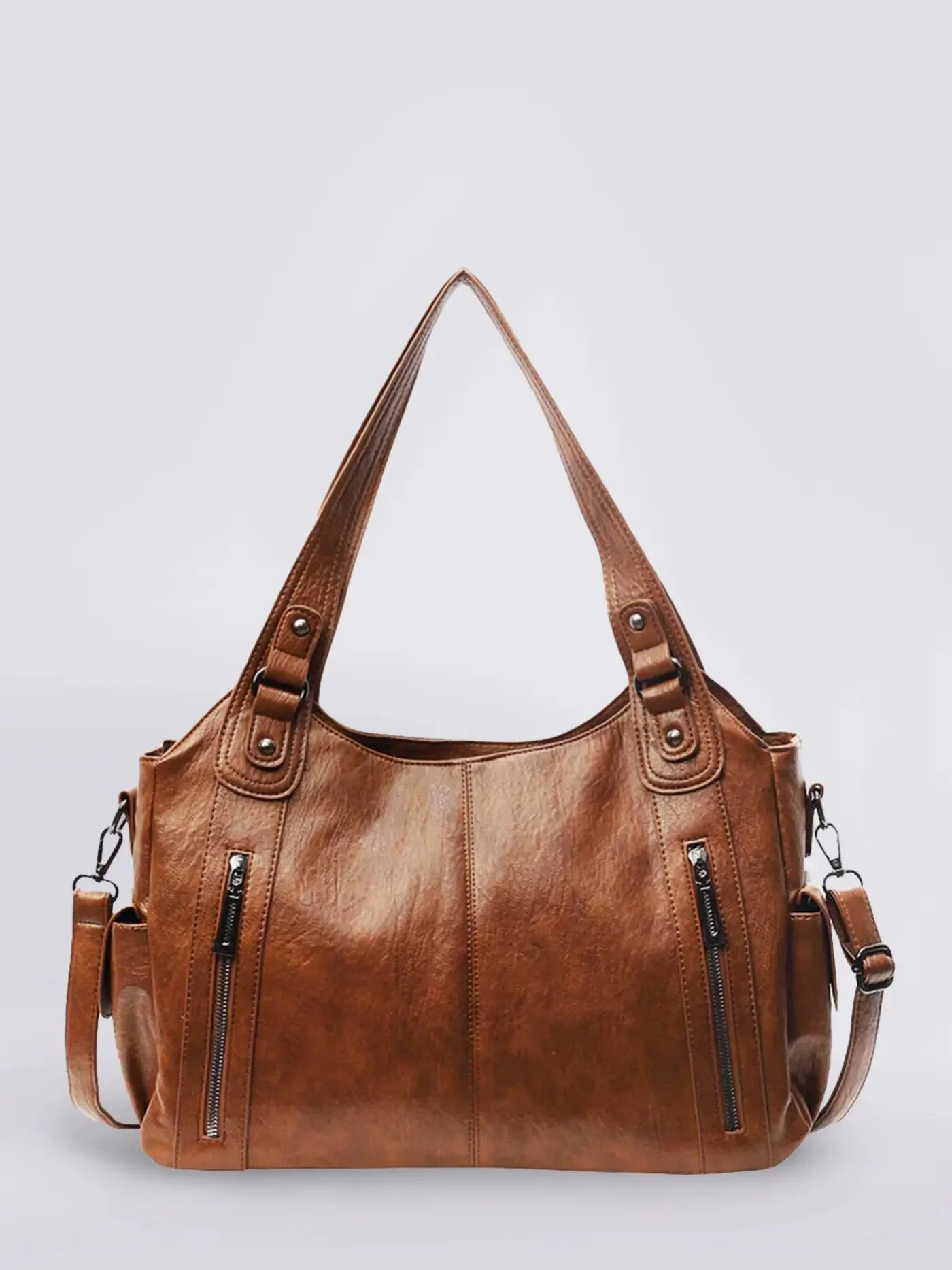 Multi Pocket Leather Shoulder Bag - Image 10