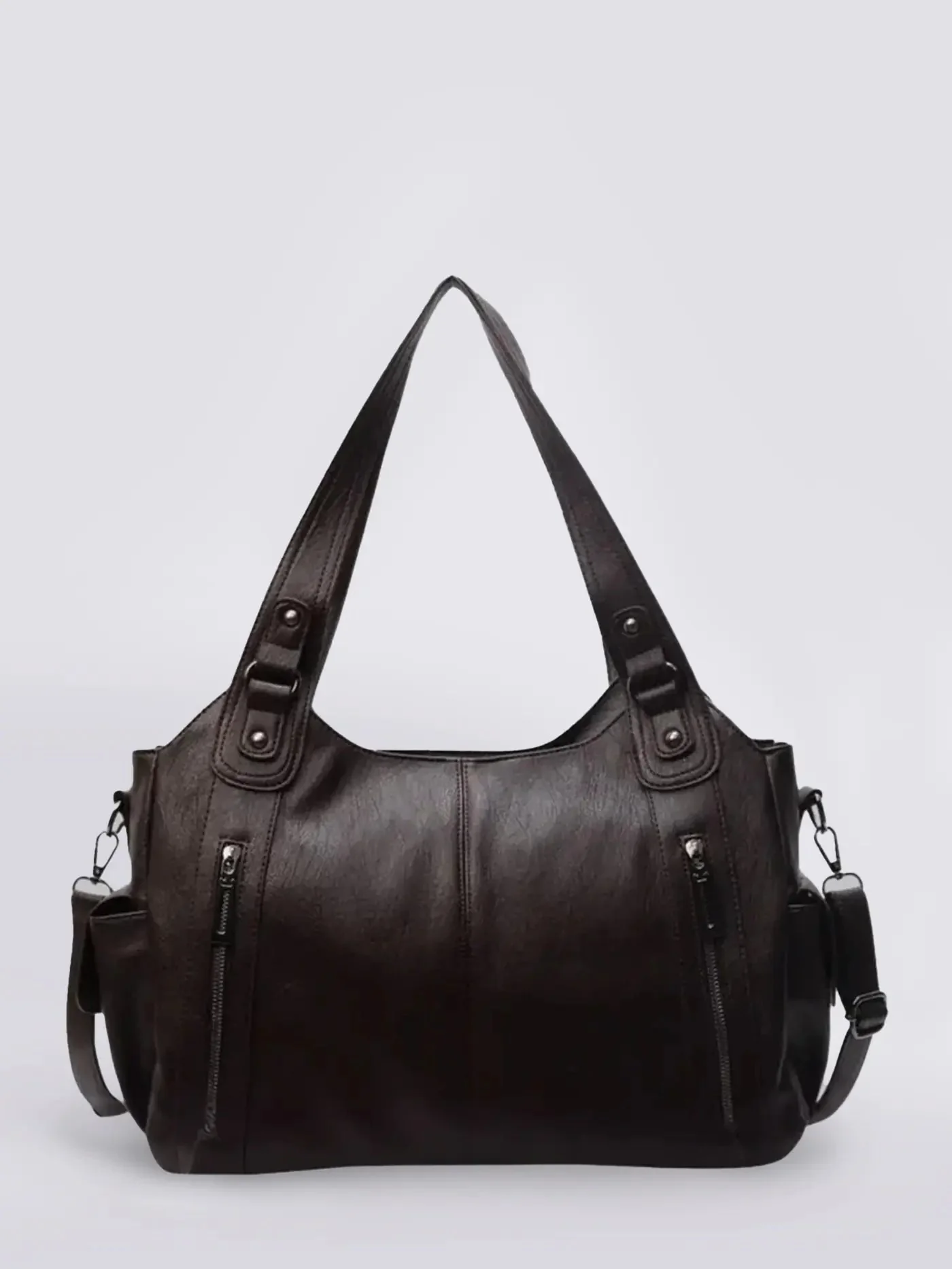Multi Pocket Leather Shoulder Bag - Image 8