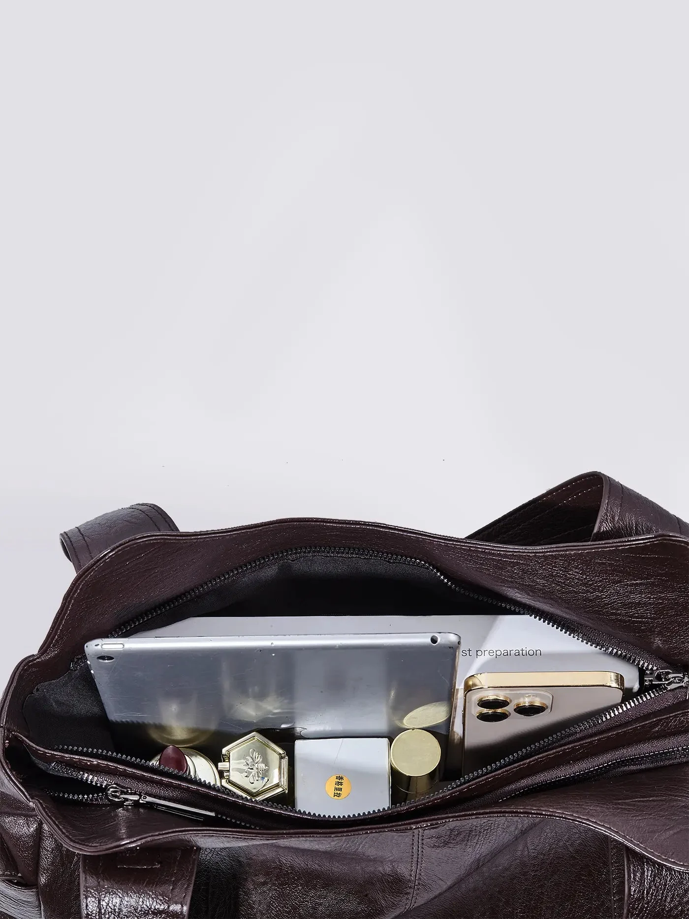 Multi Pocket Leather Shoulder Bag - Image 9