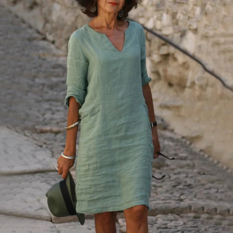 Vintage Mini Dress – Flattering V-Neck Summer Essential - Image 8