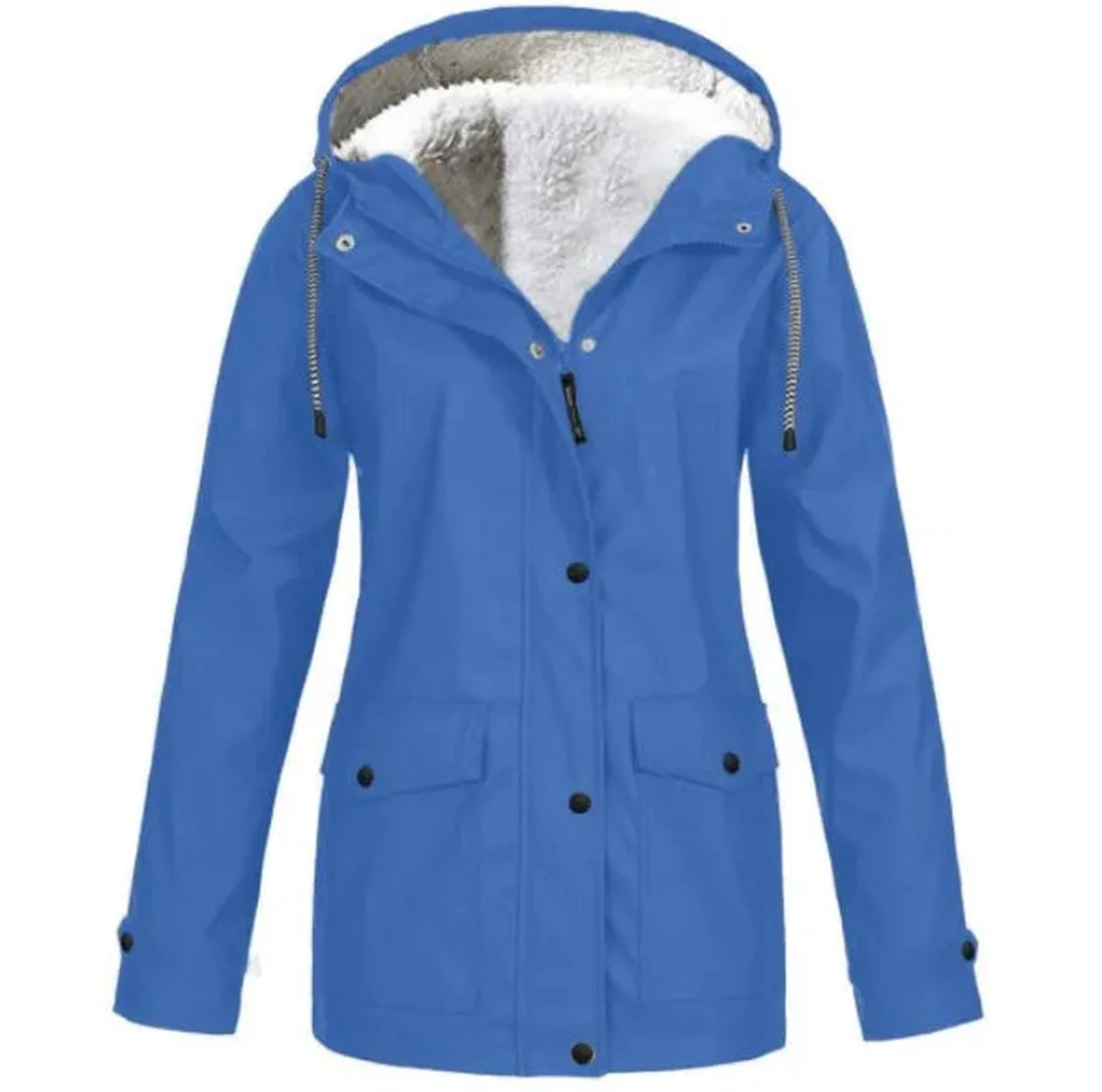 Women's Water and Windproof Fleece-Lined Jacket With Hood - Image 4