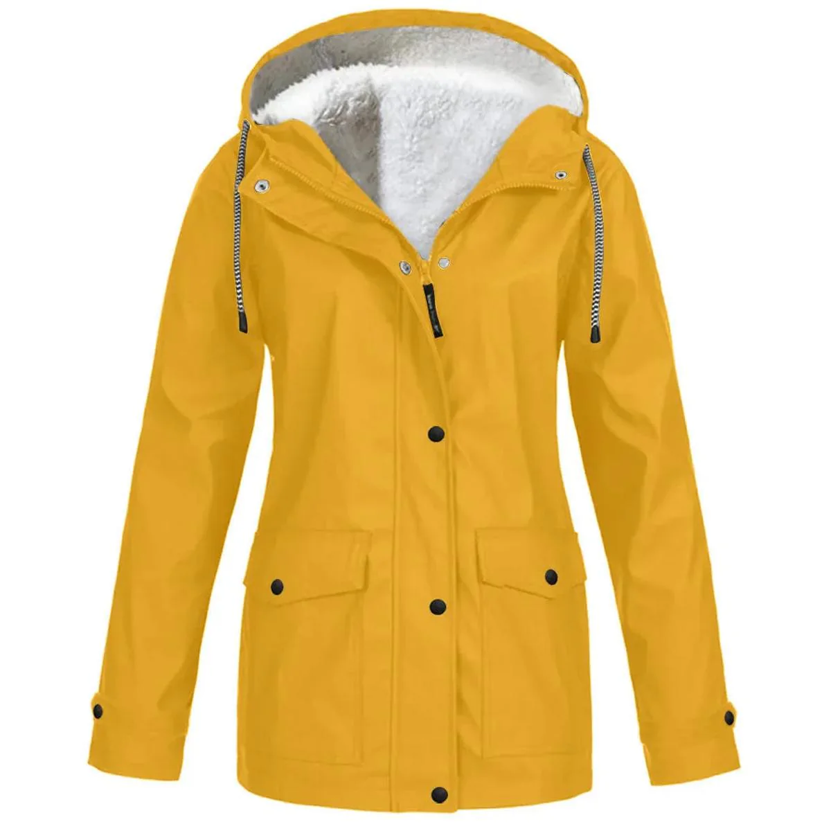 Women's Water and Windproof Fleece-Lined Jacket With Hood - Image 9
