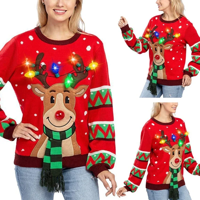 Women's LED Light Up Holiday Sweater Christmas - Image 3