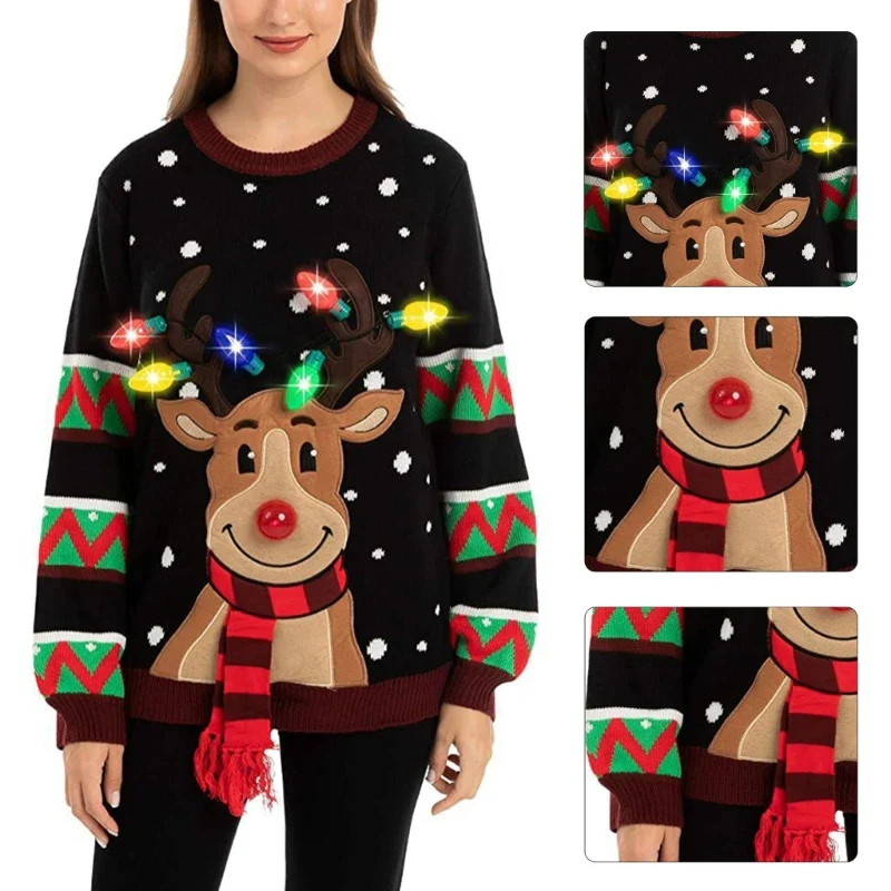 Women's LED Light Up Holiday Sweater Christmas - Image 5