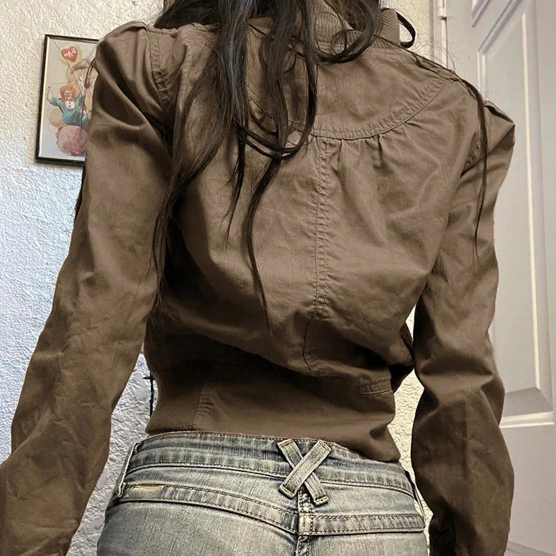 Women’s Cropped Zip-Up Jacket with Fitted Waist and Sporty Minimalist Design - Image 5