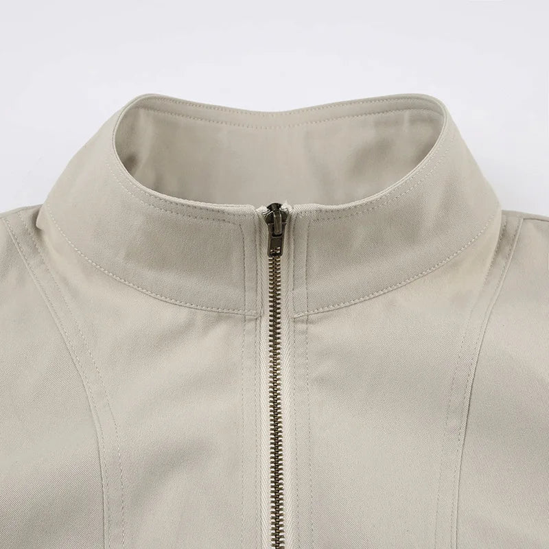 Women’s Cropped Zip-Up Jacket with Fitted Waist and Sporty Minimalist Design - Image 6