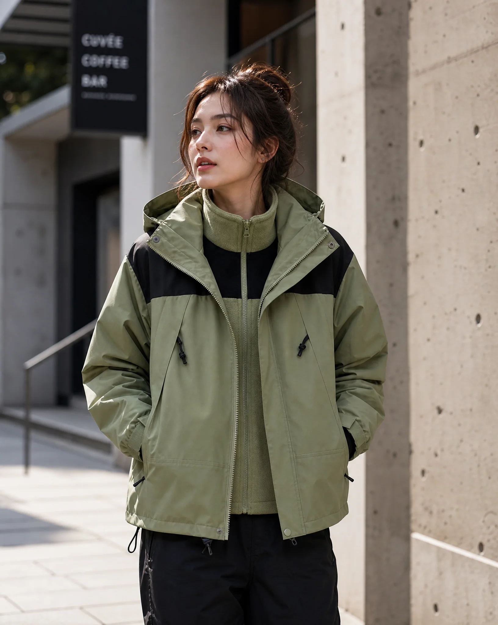 Women's 3-in-1 Fleece Winter Jacket with Hood - Image 4