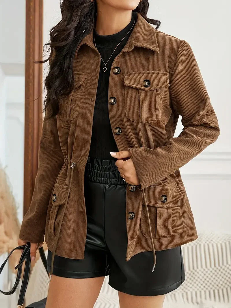 Women's Brown Corduroy Jacket - Image 2