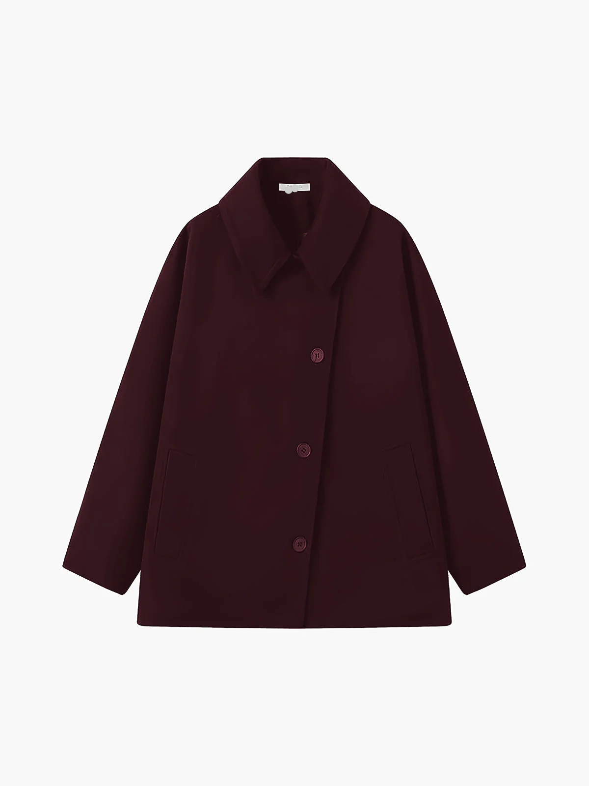 Women's Oversized Wool-Blend Coat with Button Closure - Image 9