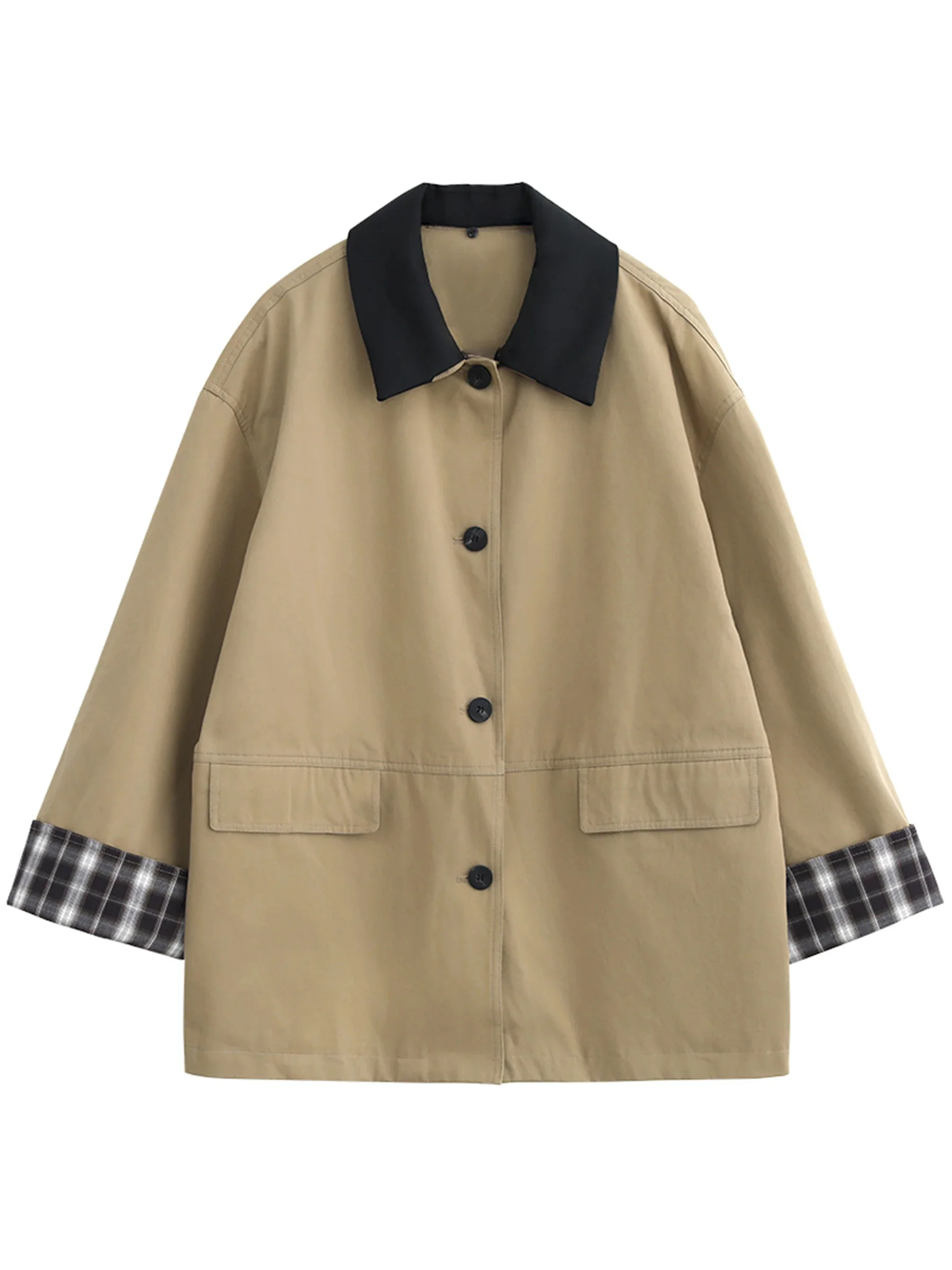 Women's Contrast Trim Button-Up Jacket - Image 9