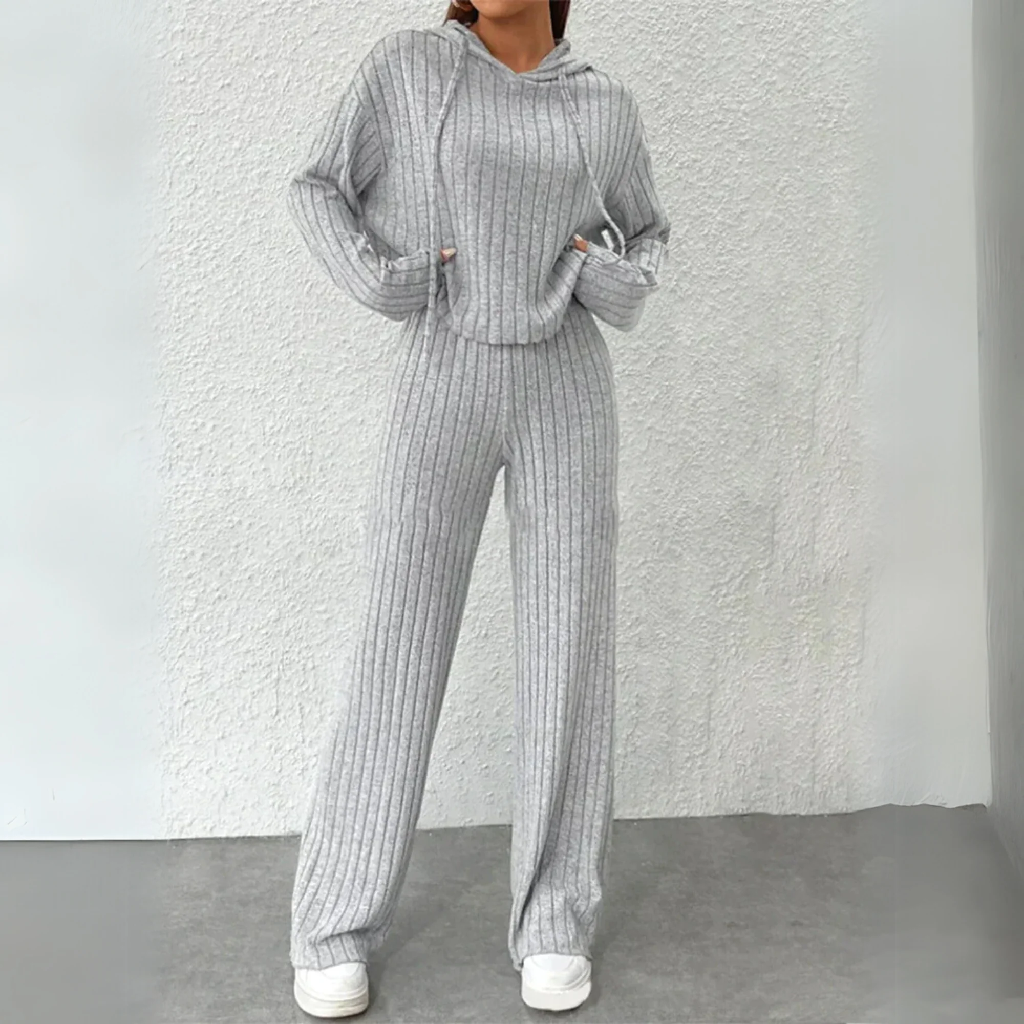 Women's Cozy Hooded Sweatshirt and Joggers Two-Piece Set