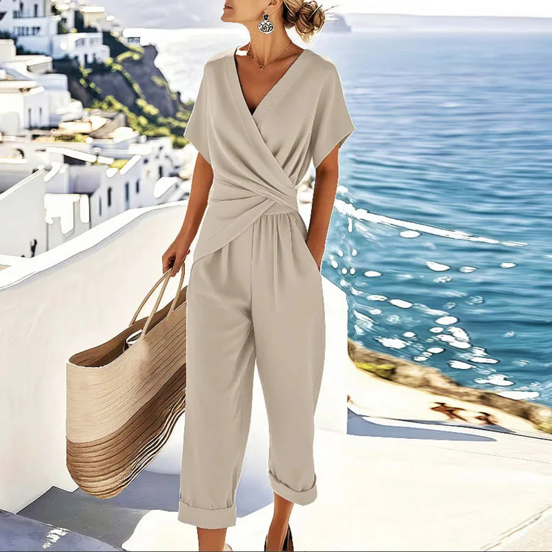 Women's Elegant Long Sleeve Top and Wide Leg Trouser Two-Piece Set