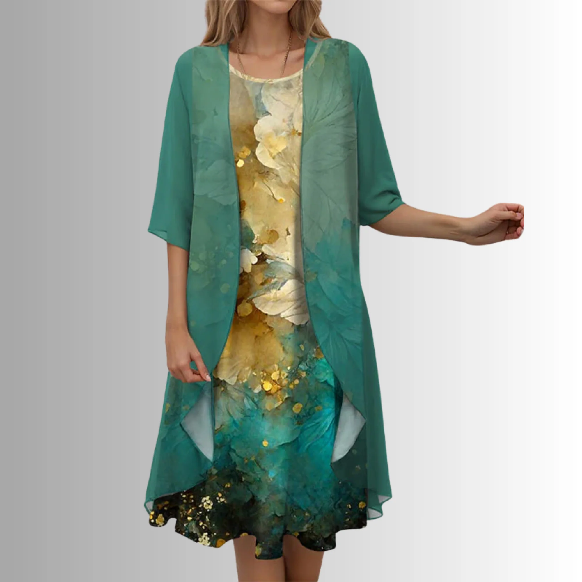 Women's Floral Print Two-Piece Top and Skirt Set - Image 6