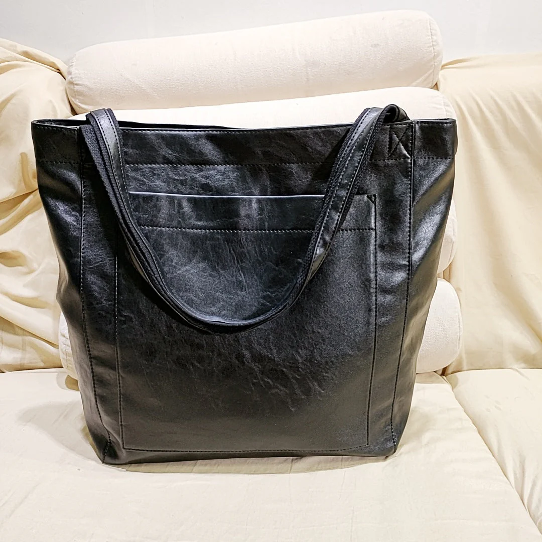Women's High Quality Faux Leather Handbag With Double Straps - Image 5