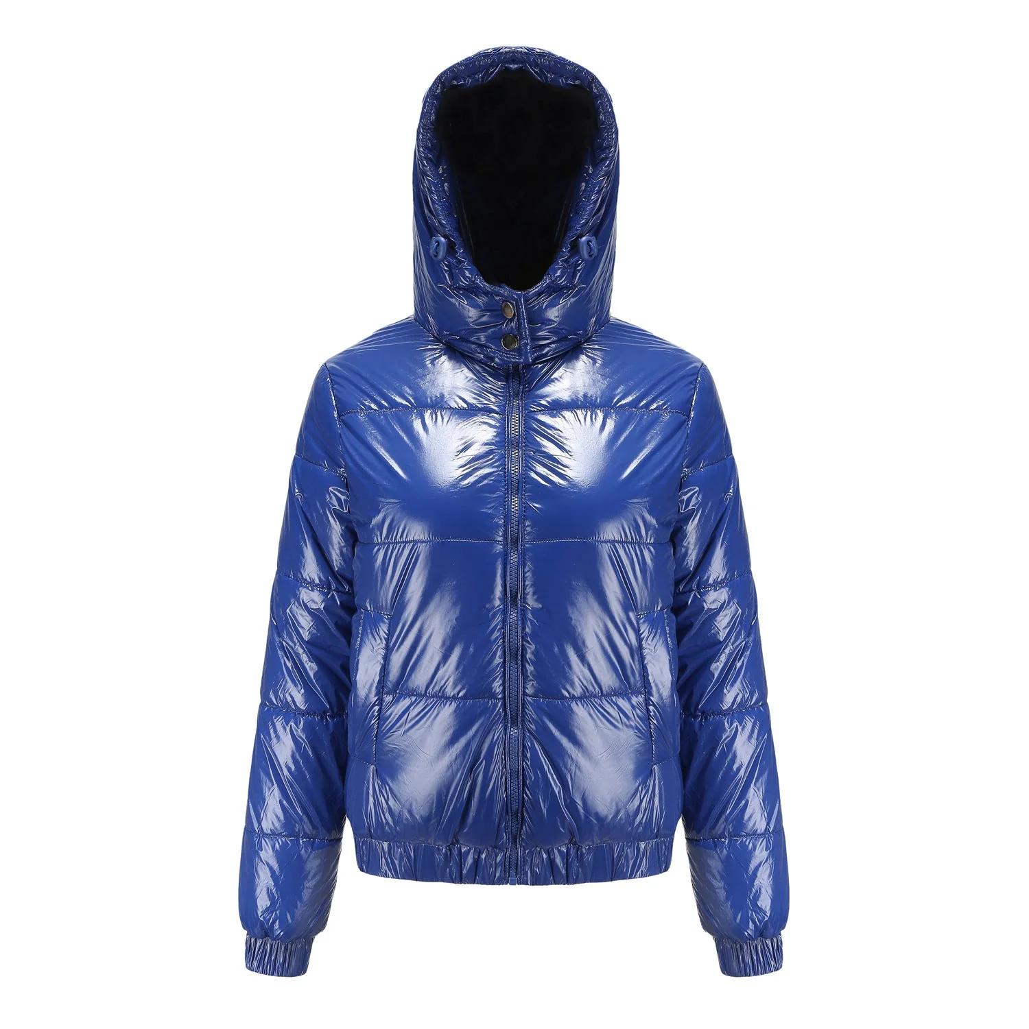 Women's high-gloss down jacket with hood