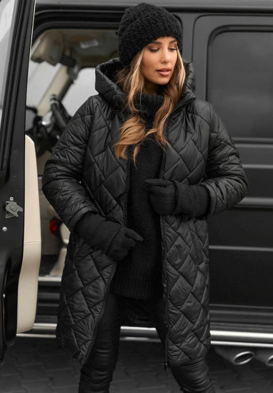 Women's Hooded Quilted Puffer Coat — Longline Lightweight Insulated Winter Jacket - Image 2