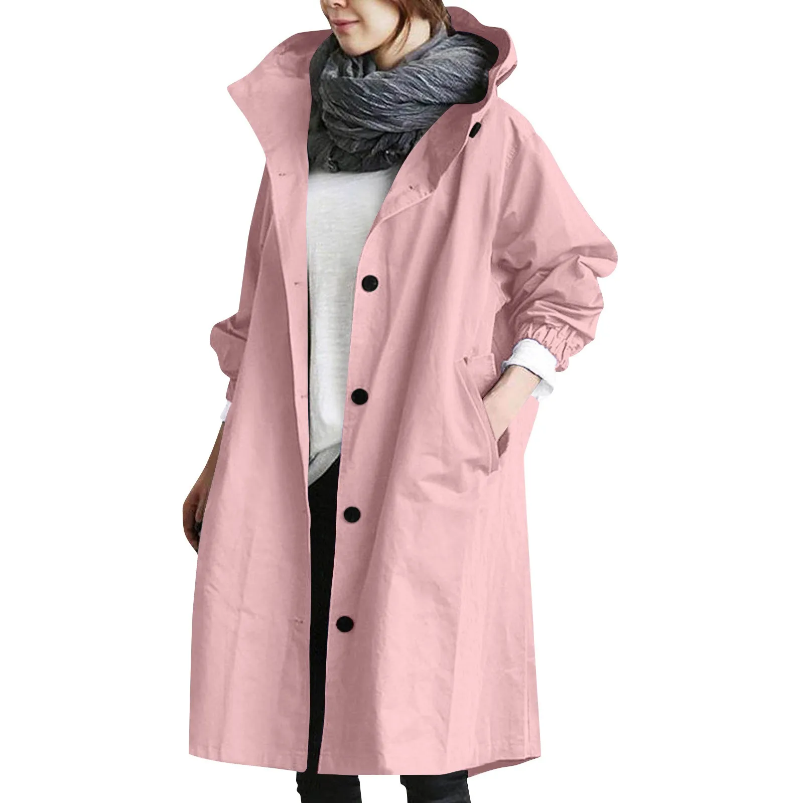 Women's Long Hooded Trench Coat - Image 5