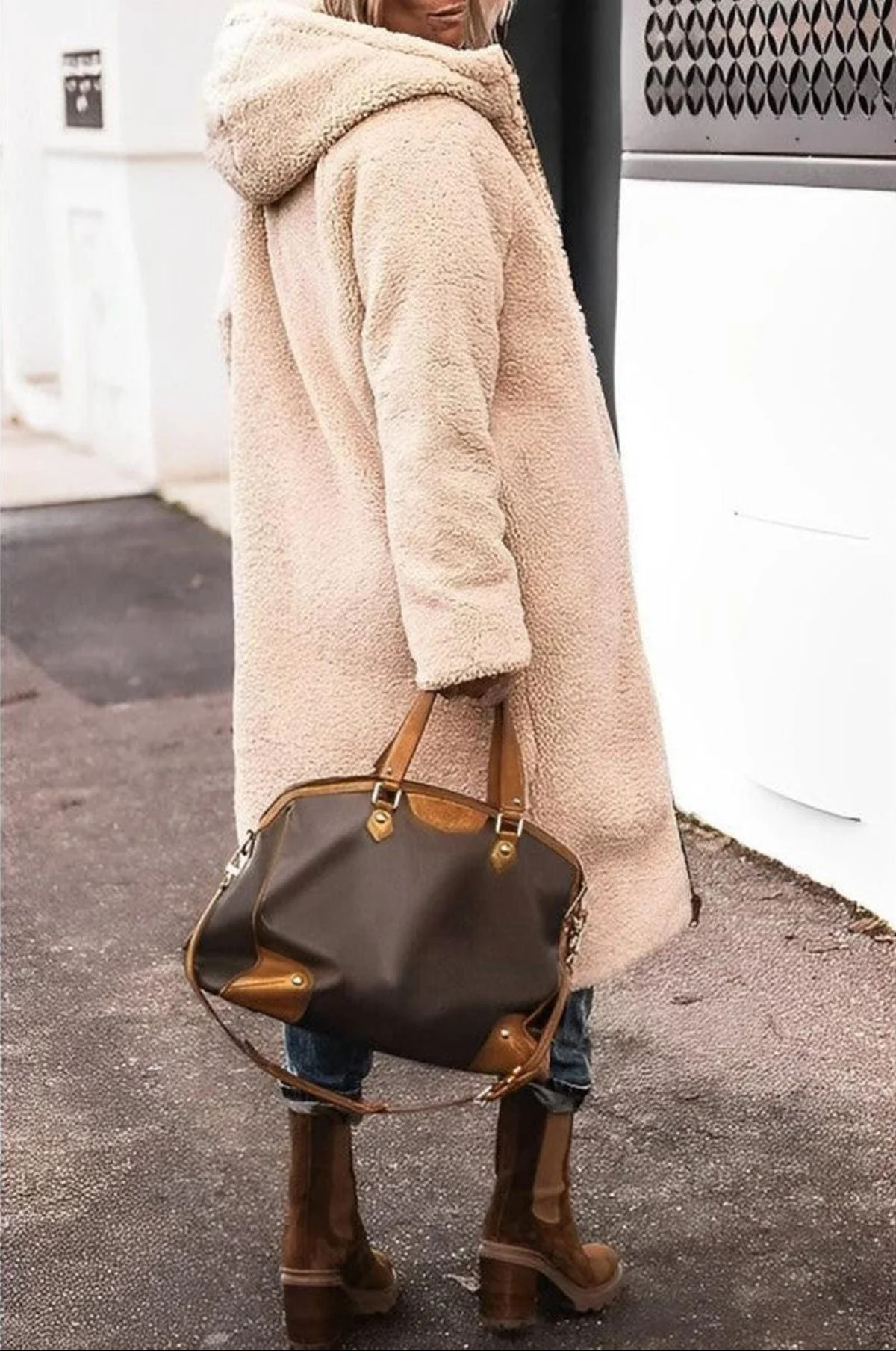Women's Long Winter Coat Jacket With Hood - Image 10