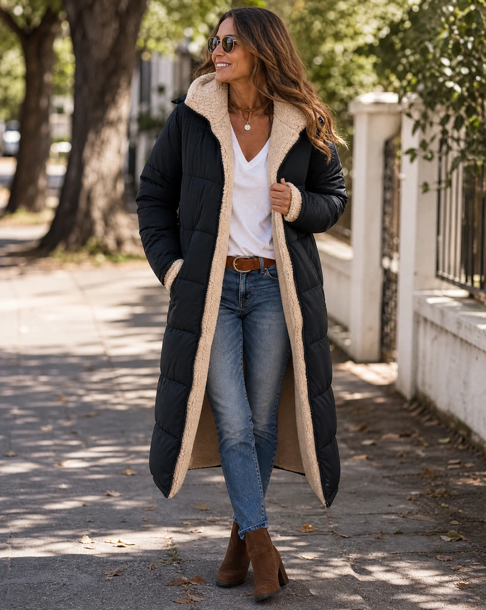 Women's Long Winter Coat Jacket With Hood - Image 2