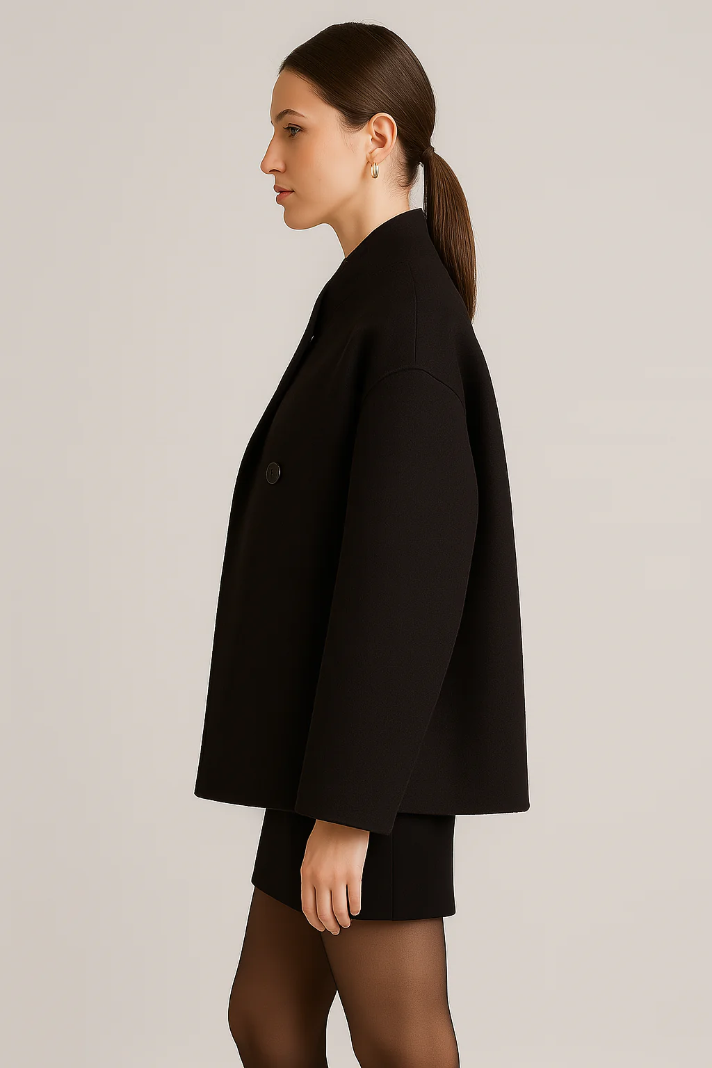 Women's Oversized Double-Breasted Coat - Image 3