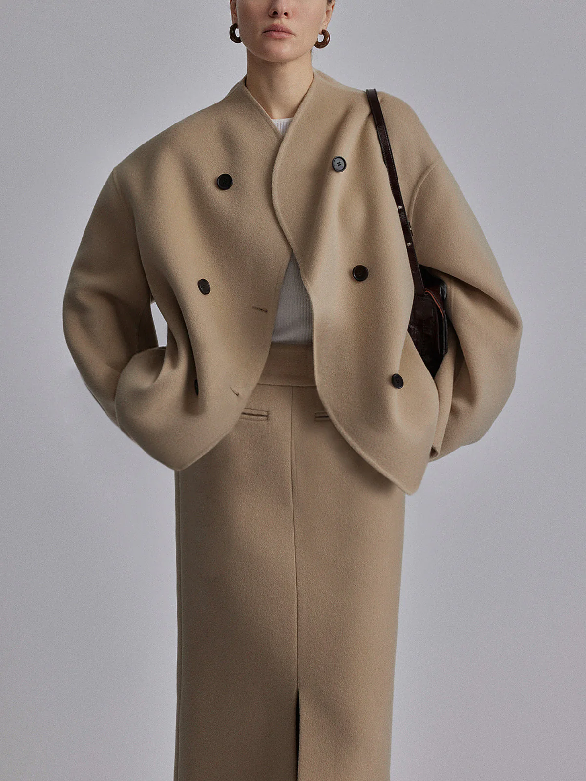 Women's Oversized Double-Breasted Coat - Image 5