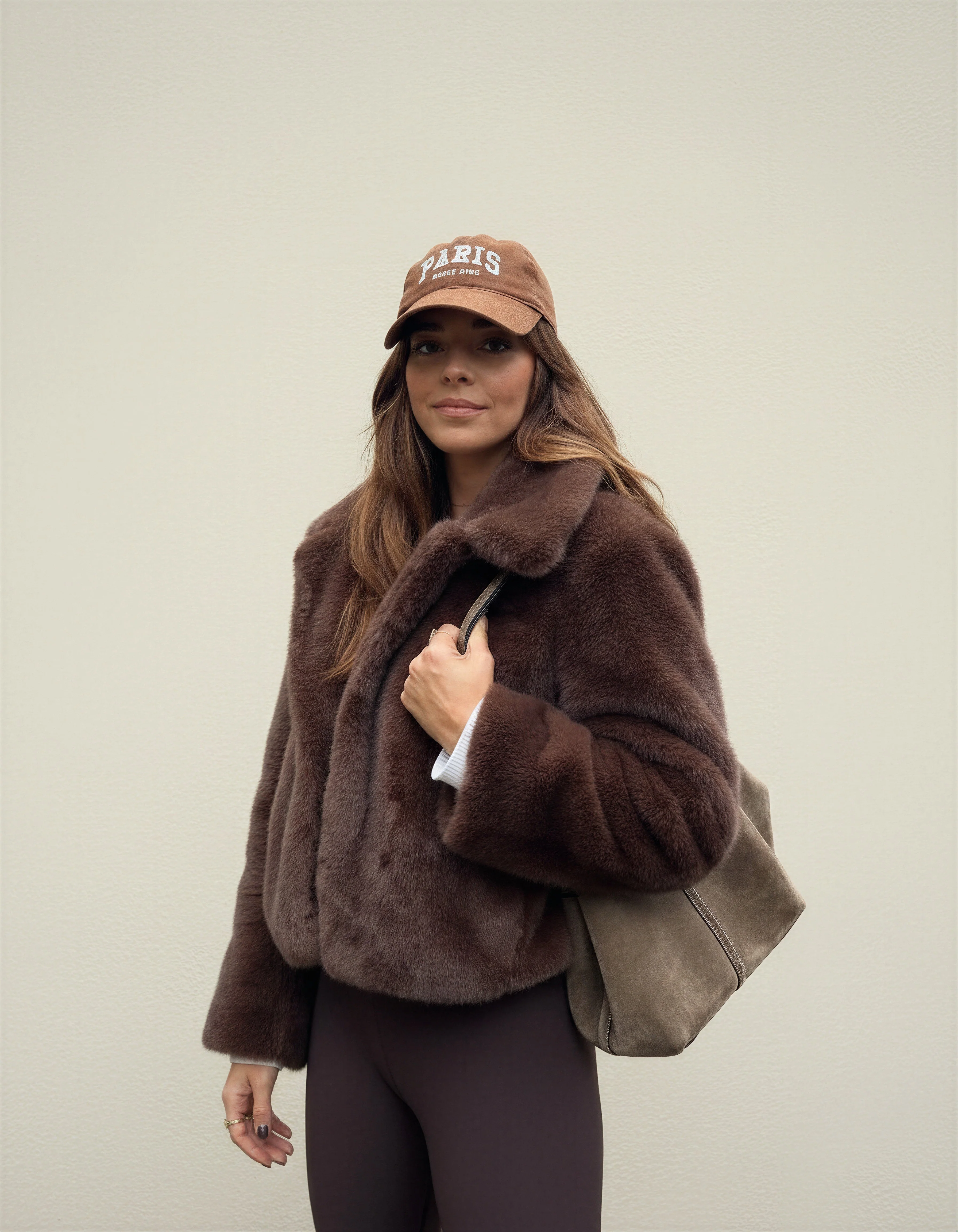 Women's Plush Brown Faux Fur Statement Jacket