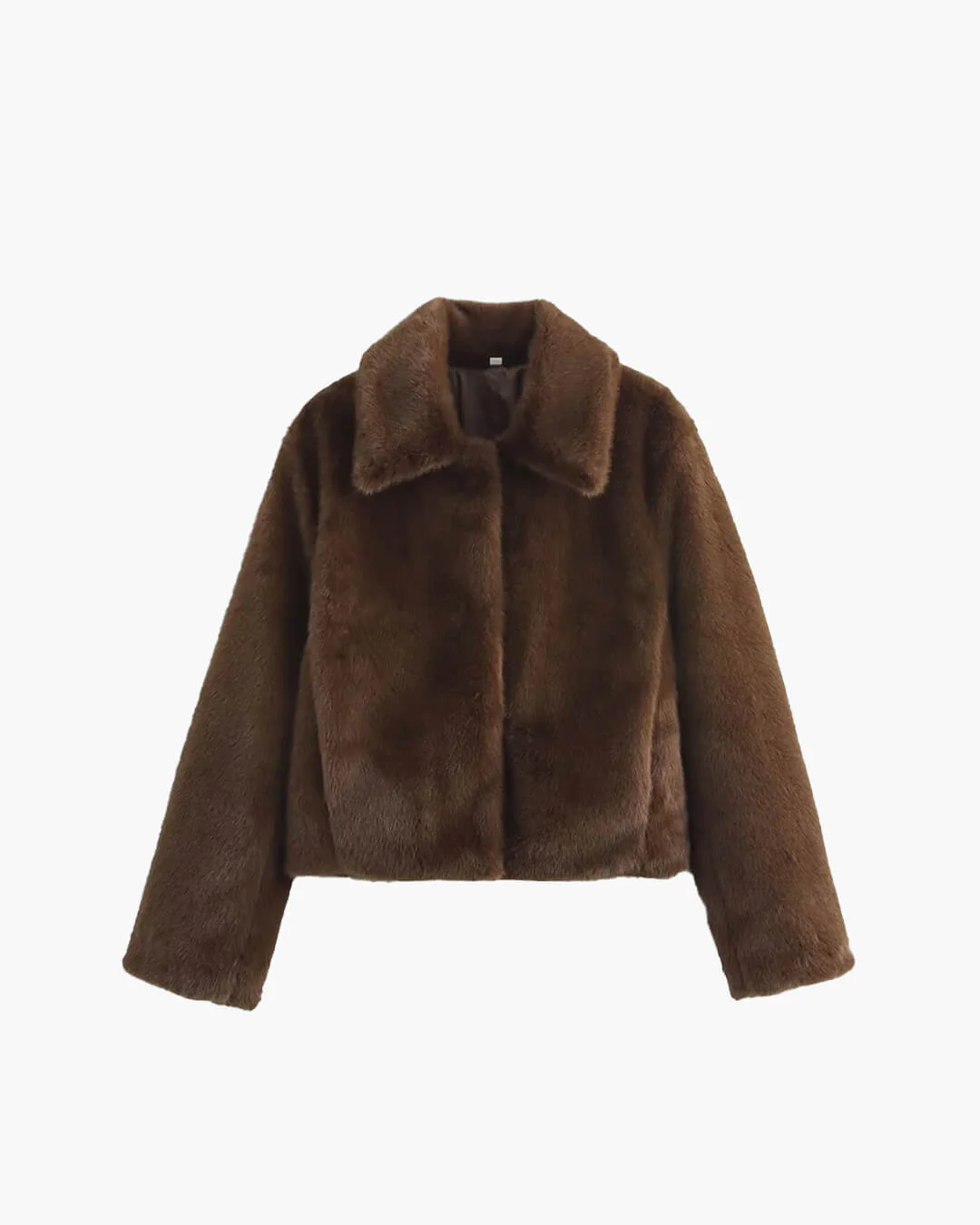 Women's Plush Brown Faux Fur Statement Jacket - Image 3