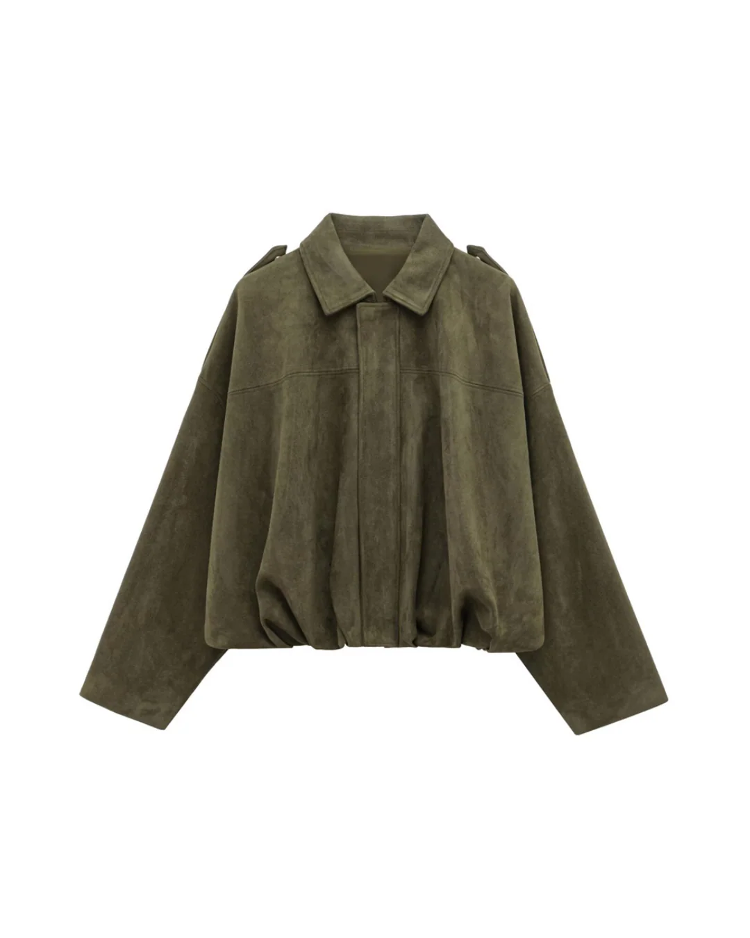 Women's Relaxed Boxy Faux Suede Jacket - Image 6