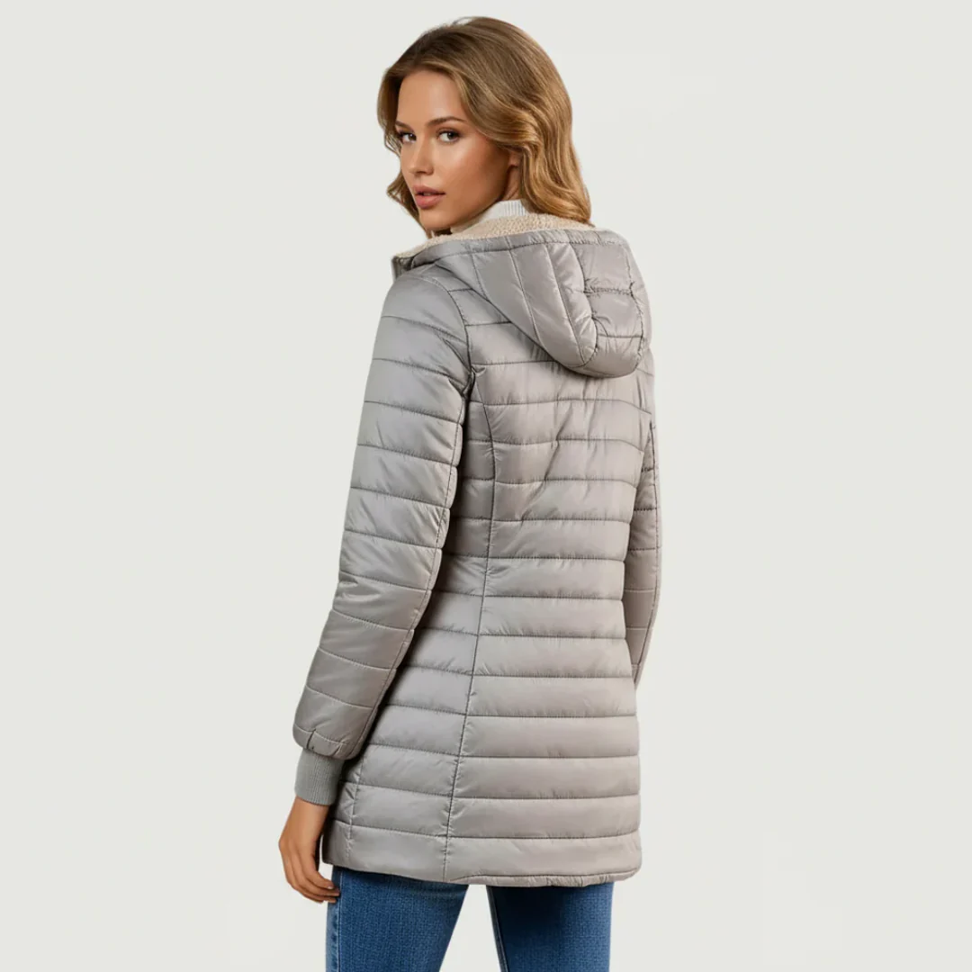 Women's Sherpa-Lined Winter Coat — Plush Long-Sleeve Insulated Hooded Overcoat - Image 6