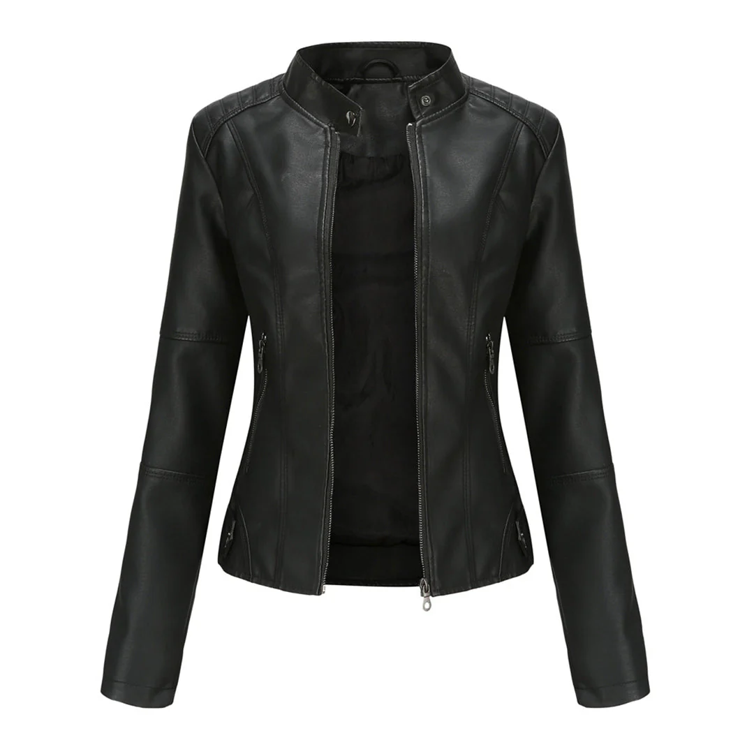 Women's Sleek Modern Tailored Jacket — Structured Long-Sleeve Lapel Blazer Coat - Image 5