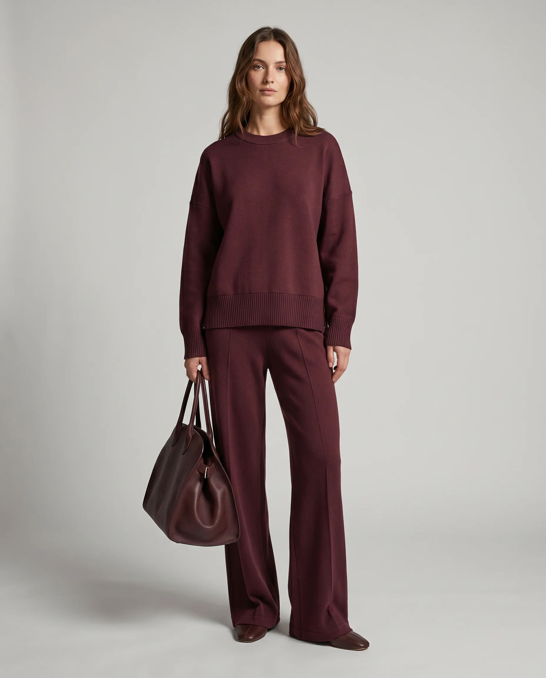 Women's Soft Knit Two-Piece Co-ord Set with Long Sleeves - Image 2