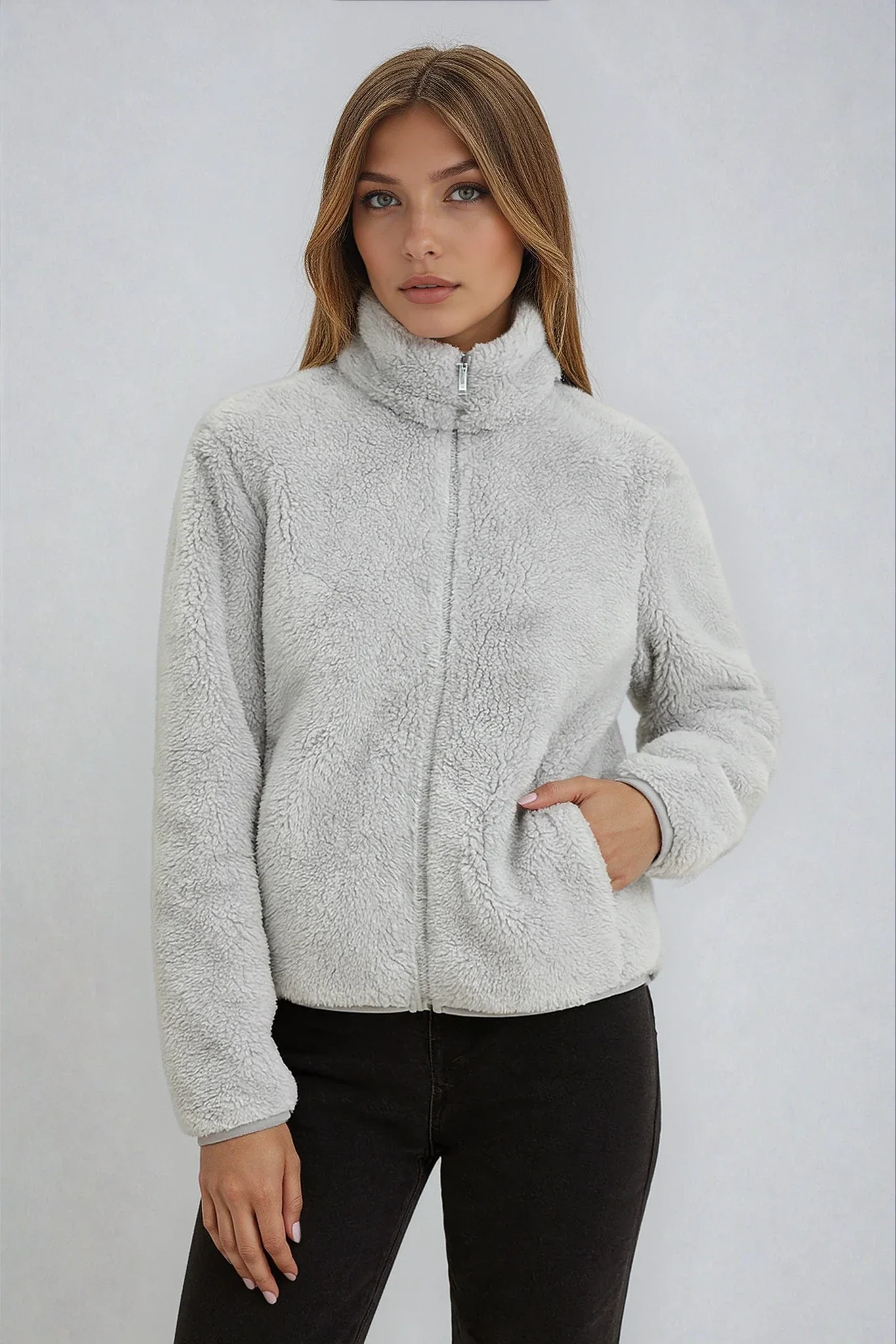 Women's Warm Cozy Fleece Jacket - Image 5