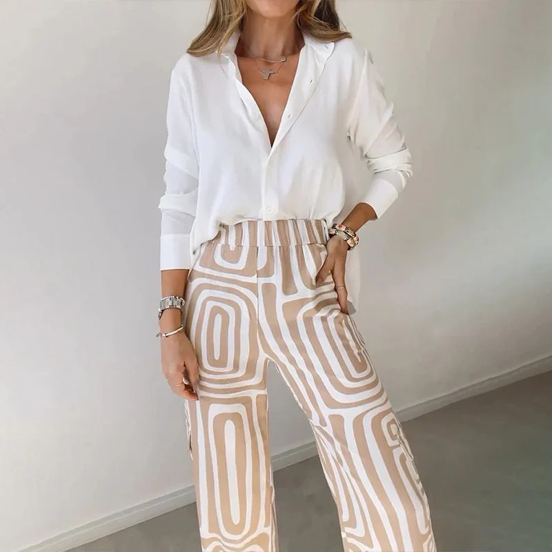 Women's Sophisticated Two-Piece Top and Trouser Coordinated Set - Image 2