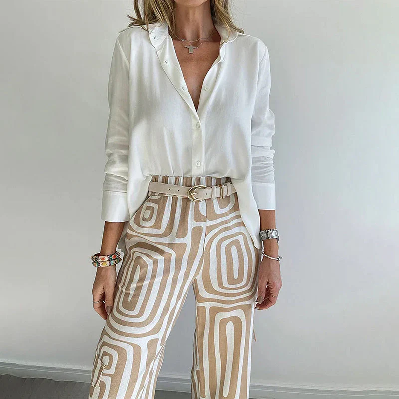 Women's Sophisticated Two-Piece Top and Trouser Coordinated Set - Image 4