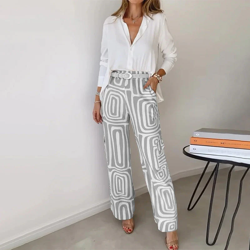 Women's Sophisticated Two-Piece Top and Trouser Coordinated Set - Image 5