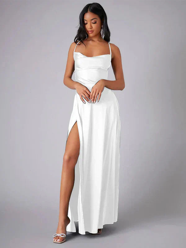 Spaghetti Strap Evening Maxi Dress with High Slit - Image 6