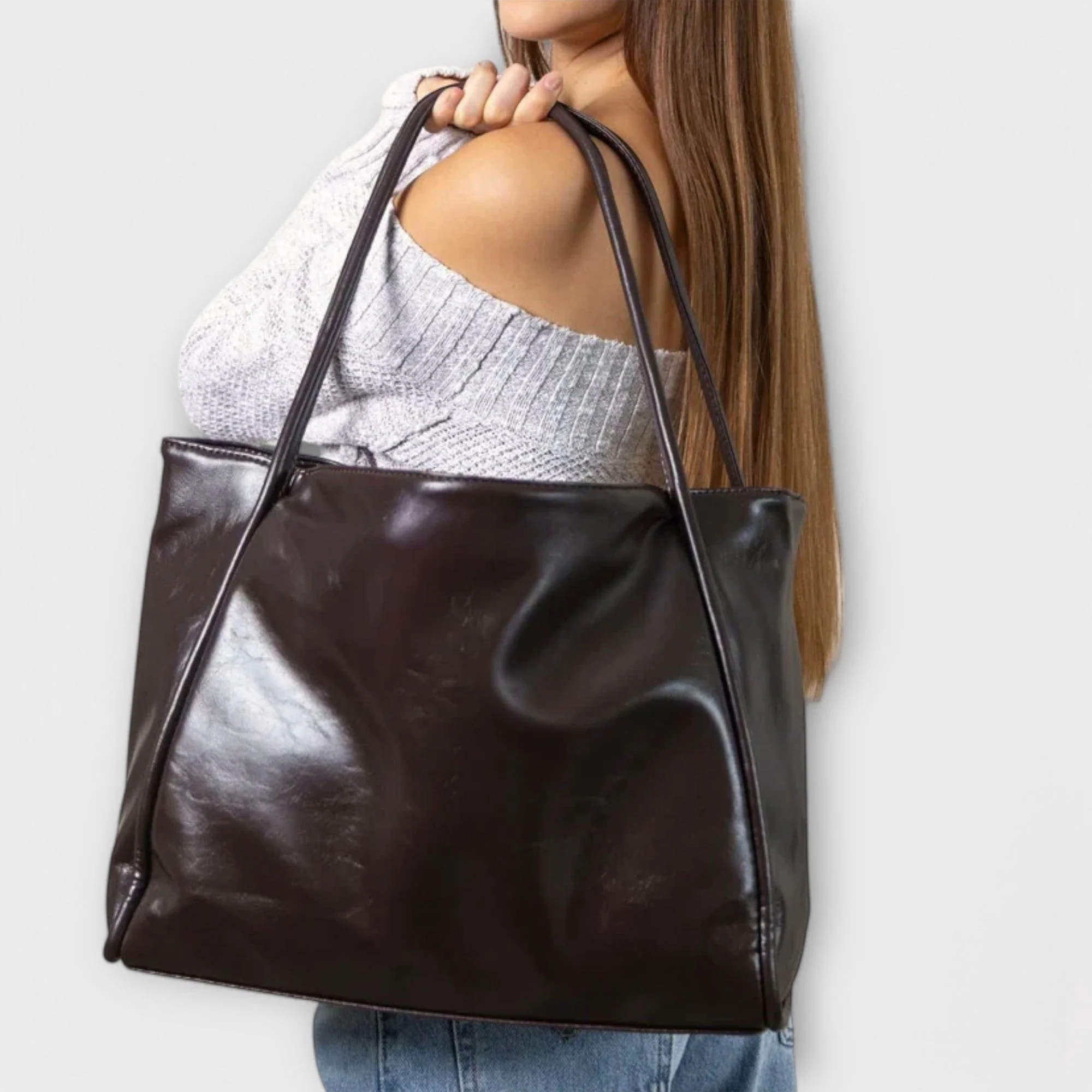 Women's Structured Handbag with Top Handle and Detachable Strap - Image 7