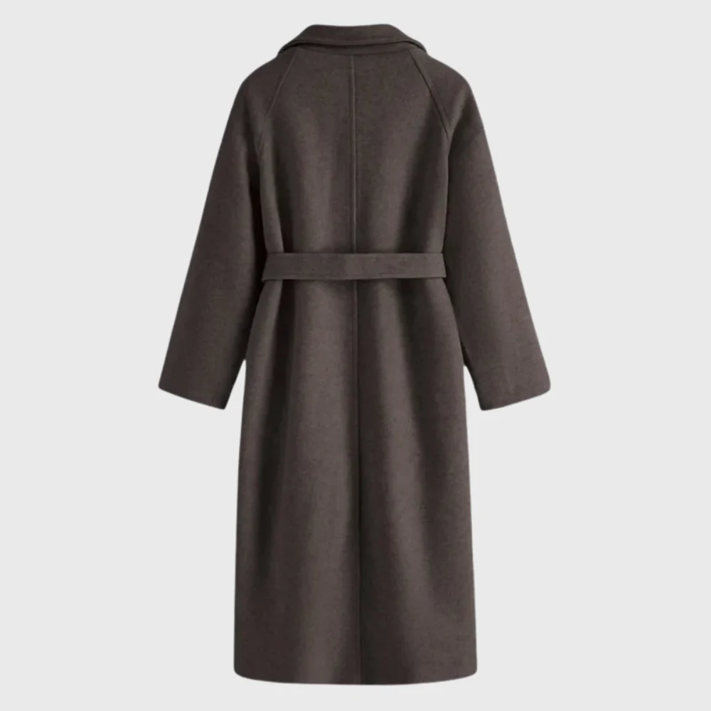 Women's Timeless Belted Overcoat — Long Wool-Blend Coat with Tie-Waist Belt - Image 6