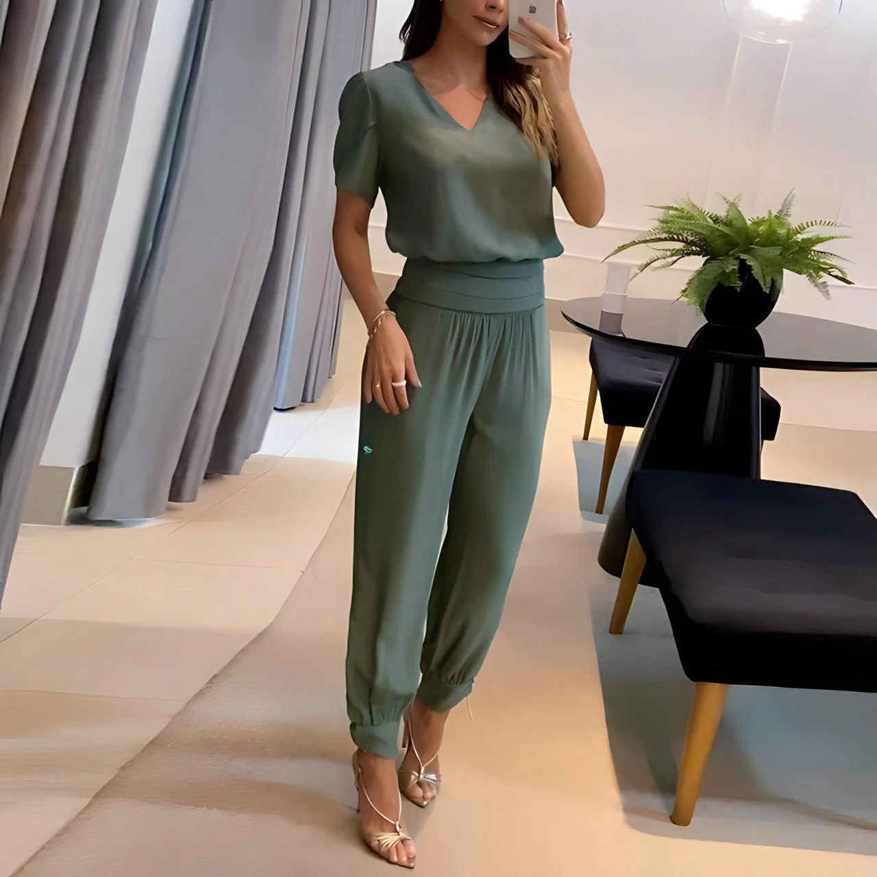 Women's Trendy Two-Piece Top and Trouser Coordinated Set - Image 7