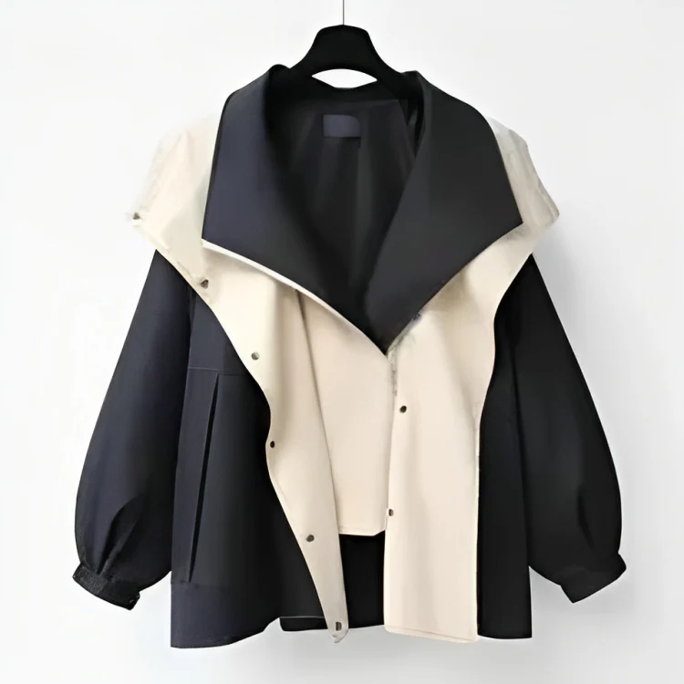Waterproof Windbreaker Jacket with Layered Hood Design for Women - Image 6