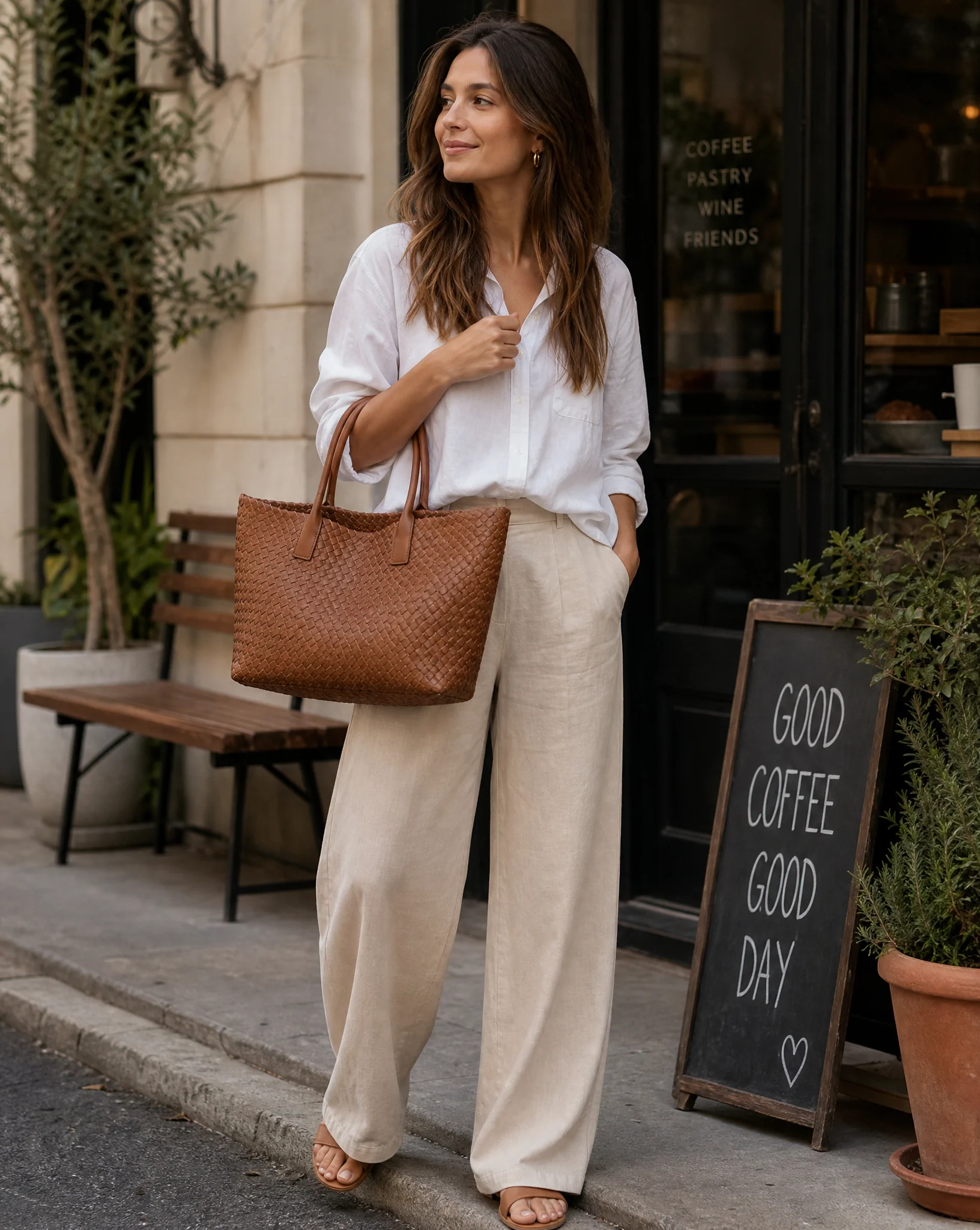 Woven Leather Tote Bag