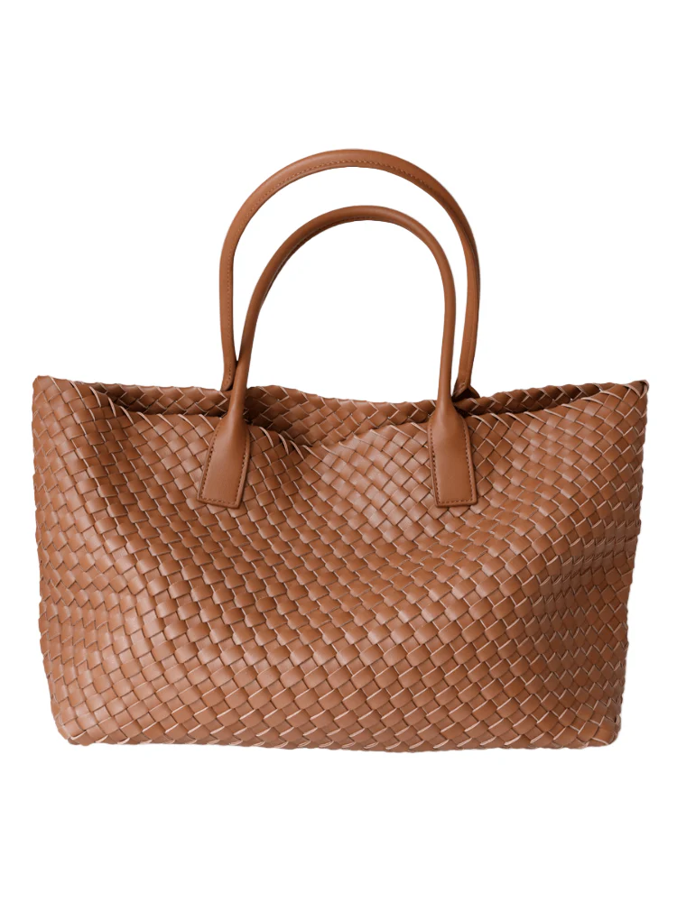 Woven Leather Tote Bag - Image 5
